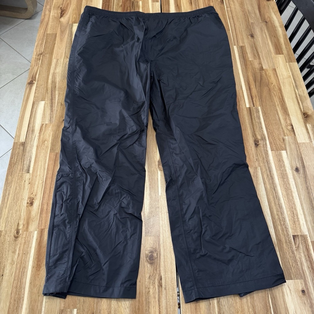 LL Bean Rain Pants Womens 2X Black Lightweight Waterproof Outdoor Trail Hiking